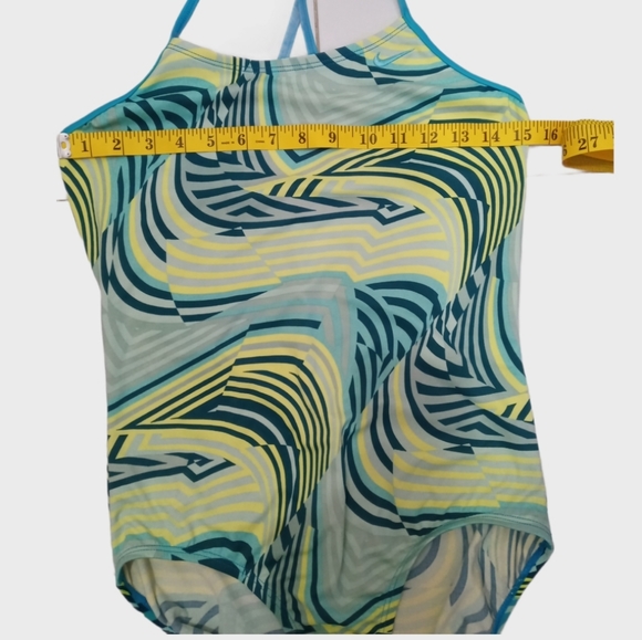 Nike Swimsuit / Yellow/Aquamarine/Navy Blue Color XL 156-166 CM 13-15 YRS Size - Picture 12 of 14